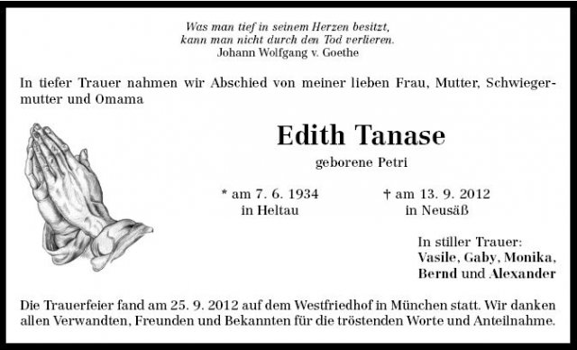 Petri Edith 1934-2012 Todesanzeige